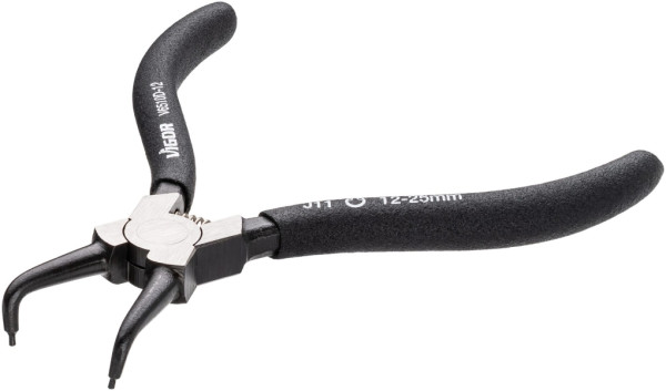 Pince à circlips VIGOR, 140 mm, pointes coudées à 90° (Forme D), V6510D-12