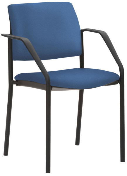 Mayer Sitzmöbel chaise empilable, structure 4 pieds noir, avec accoudoirs, bleu, 2518_V3_A_30612