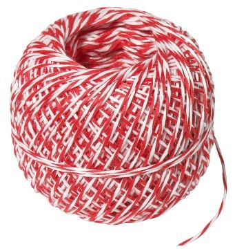 Fil à saucisse Contacto blanc/blanc/rouge 100 m polyester, 3886/100