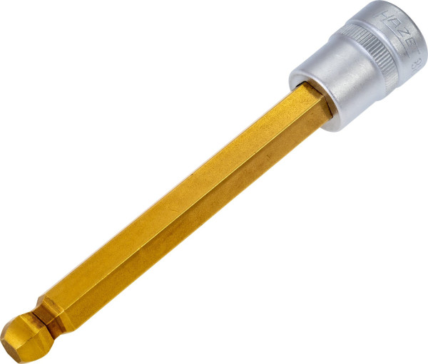 Douille tournevis Hazet, carré creux 10 mm, profil à six pans creux, 10 mm, version longue avec tête sphérique, 8801KK-10