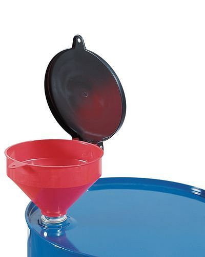 Entonnoir à fût verrouillable DENIOS en PE, pour fûts avec bonde de 2", 163-739