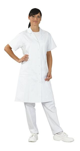 Manteau professionnel femme Planam tissu mixte manches 1/4, blanc pur, taille 52, 1612052