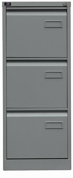 Classeur suspendu Bisley LIGHT, rail simple 3 tiroirs HR, argent, IPCCA13355