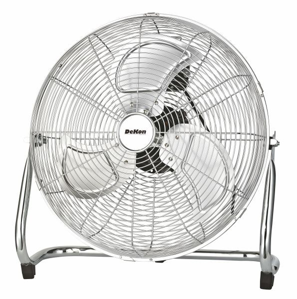 Ventilateur de sol DeKon, chrome, environ 43 cm, L 141