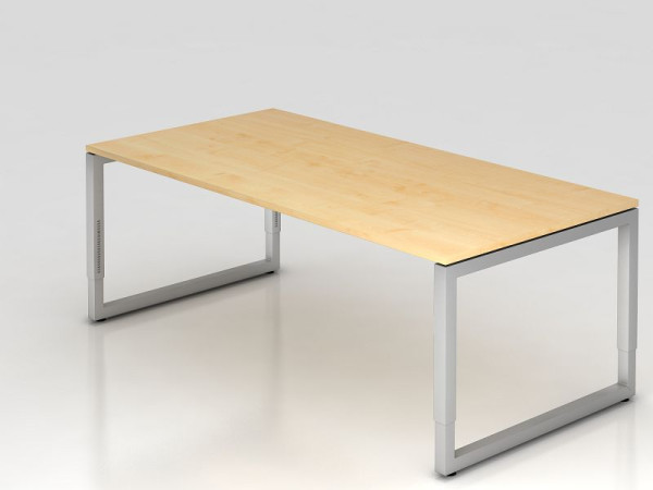 Bureau Hammerbacher O-foot carré 200x100cm érable, forme rectangulaire avec plateau flottant, VRS2E/3/S
