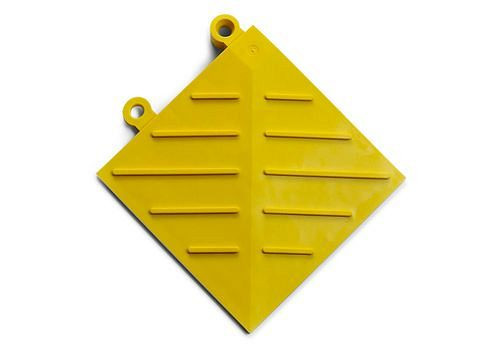 Coin de sécurité pour carrelage anti-fatigue DENIOS DF, PVC, jaune, 15,2 cm x 15,2 cm, 179-386