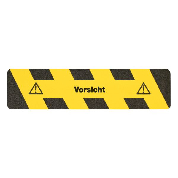 revêtement antidérapant m2 Marquage d'avertissement noir/jaune avec texte "Attention" Bandes 150x610mm, M151500610