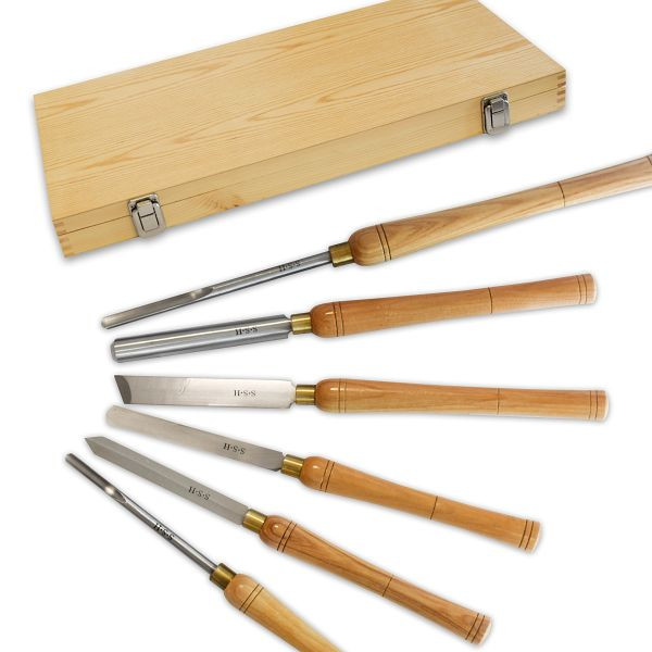 Outils de tournage BAMATO HSS 6 pièces en coffret bois, WLHSS6TLG