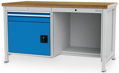 Établi à caisson Bedrunka+Hirth série 1500 R24-24, 1x50, 1x100 mm, 1500 x 750 x 859 mm, 03.15.027V