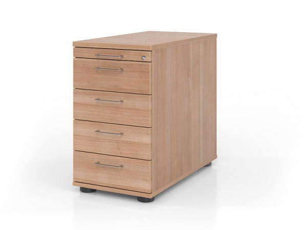 Conteneur sur pied Hammerbacher SC50 BS, profondeur 80, corps : noyer / corps : noyer, 42,8 x 72 - 76 x 80 cm, 1/3/3/3/3 HE, VSC50/N/N/BS