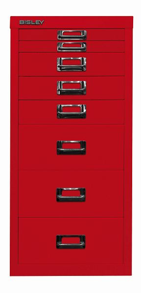 Bisley MultiDrawer™, série 29, DIN A4, 8 tiroirs, rouge cardinal, L298670
