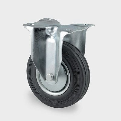 Roulette fixe TENTE-ROLLEN, roue Ø 200 mm, capacité de charge 205 kg, hauteur 240 mm, 3478DVJ200P63