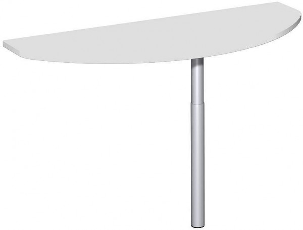 Table à rallonge geramöbel avec pied d'appui, matériel de liaison inclus, réglable en hauteur, 1200x500x680-820, gris clair/argent, N-657240-LS