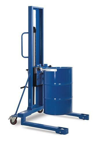 Lève-fûts DENIOS Servo FL 16-SK F en acier, châssis large, pour fûts en acier et en plastique de 200-220 l, 214-476