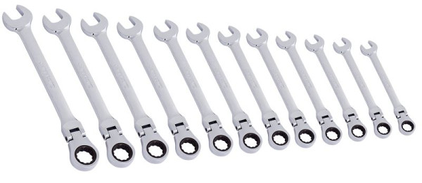 Jeu de clés mixtes à cliquet Kraftwerk 12 pièces de 8 à 19 mm, 3403-54