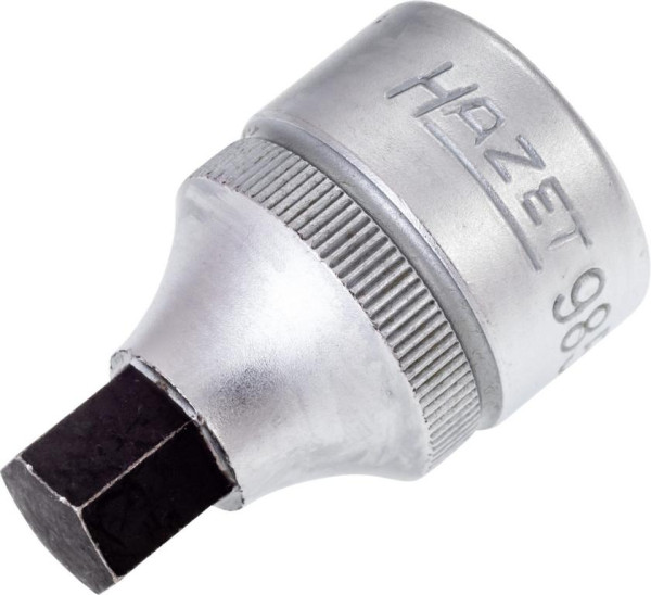 Douille tournevis Hazet, carré creux 12,5 mm, profil six pans creux, 10 mm, extra court avec moletage, 985-10