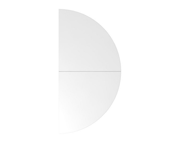 Table d'appoint Hammerbacher 2xquart de cercle HA160, 160 x 80 cm, plateau : blanc, épaisseur 25 mm, table d'appoint avec pied de support en graphite, hauteur de travail 68-76 cm, VHA160/W/G