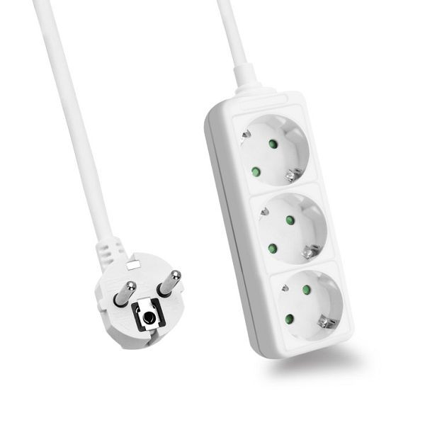 Helos multiprise CLASSIC, 3 voies, blanc, 3,0m, sans interrupteur, 262788