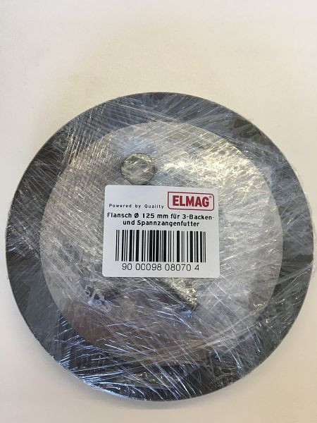 Bride ELMAG Ø 125 mm pour mandrins 3 mors et à pinces, pour Superturn 550/125 et 700/140, 9808070