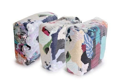 Chiffons de nettoyage en tricot DENIOS TB, en tissus de coton de couleur claire, 3 cubes de presse de 10 kg chacun, UE : 3 pièces, 158-019