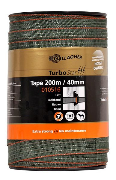 Gallagher TurboStar haut débit 40 mm 200 m vert, 010516
