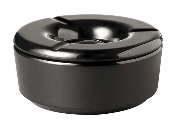 Cendrier à vent APS -CASUAL-, Ø 11,5 cm, hauteur: 5 cm, mélamine, noir, 83489