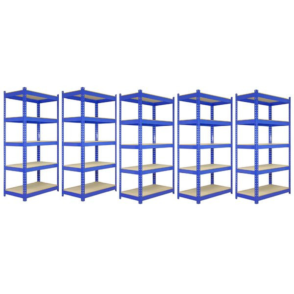 Monster Racking 5 x Q-Rax étagère d'atelier étagère en acier étagère de garage étagère de rangement étagère de sous-sol 120 cm 7001(5)