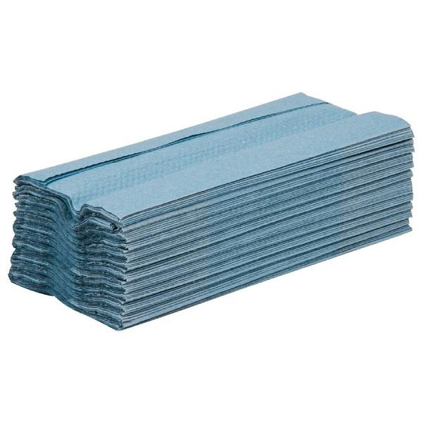 Serviettes Jantex pliées en C bleu 1 pli, UE: 15 pièces, GD832
