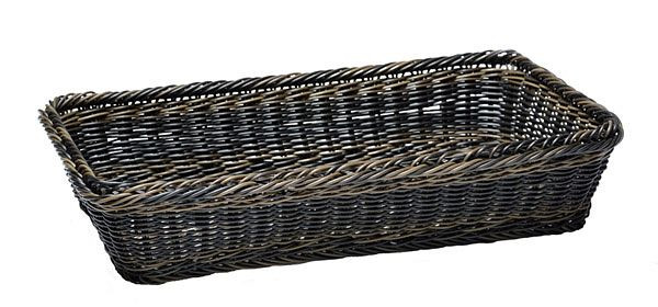 Panier APS GN 1/1, 53 x 32,5 cm, hauteur : 10 cm, polypropylène, noir/marron, avec fil en acier inoxydable dans le bord, -PROFI LINE-, 40293