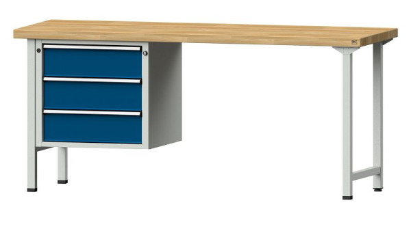Établis ANKE Établi combiné, modèle 726 V, 2000 x 700 x 900 mm, RAL 7035/5010, BMP 50 mm, 410.747