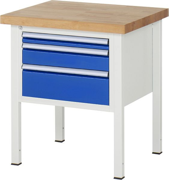 Etabli RAU série 8000 - modèle 8126, L750 x P700 x H840-1040 mm, base système L670 x P650 x H800-1000 mm, 03-8126A2-077B4H.11