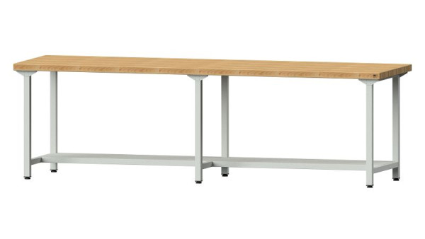 Table de travail ANKE, modèle 191, 2800 x 800 x 850 mm, RAL 7035, BMP 50 mm, 401.450