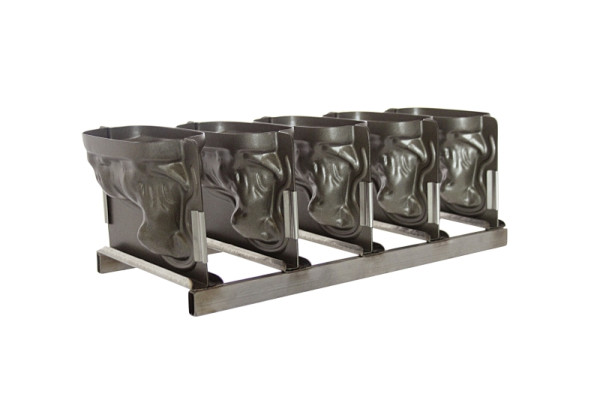 Batterie forme agneau Schneider volume 0,5 litres, tête d'agneau latérale, support comprenant 5 formes, 968040