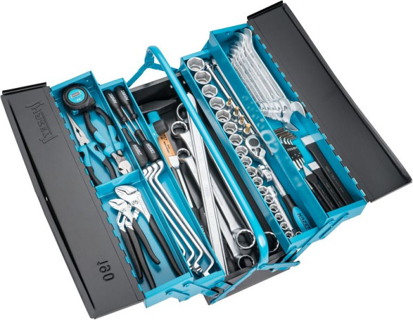 Boîte à outils en métal HAZET avec assortiment, nombre d'outils : 80, 190/80
