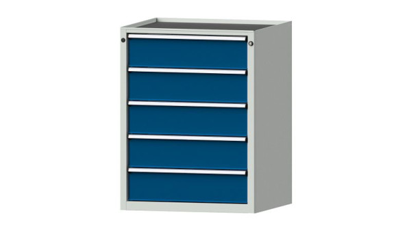 Armoire à tiroirs pour établis ANKE, modèle 3001 V, 760 x 675 x 980 mm, RAL 7035/5010, plateau, 611.000