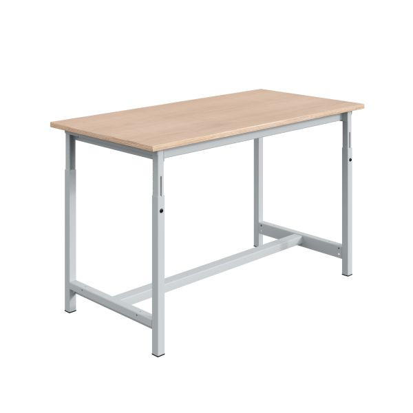 Etabli SOFAME PTH, réglable en hauteur mécaniquement, L 2000 x P 750 x H 764 à 1044 mm, plan de travail multiplex 24 mm, gris clair RAL 7035, W010020259GC