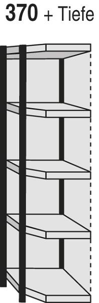 Kerkmann étagère d'angle Stora 100, P 300 x H 1900 mm, argent/gris clair, 51253914