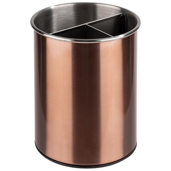 Range-couverts APS, rotatif, Ø 13 cm, hauteur 16,5 cm, séparateur amovible (3 compartiments), acier inoxydable, aspect cuivre, 11747