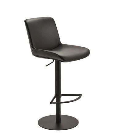 Mayer Sitzmöbel , structure noire, coque d'assise rembourrée, hauteur d'assise 53 - 79 cm, cuir véritable, noir, 1387_03_81007