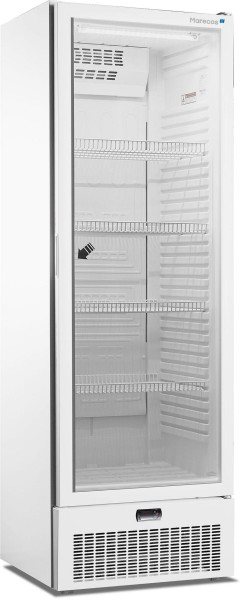 Réfrigérateur Marecos avec porte vitrée en acier blanc série 400, 224.003