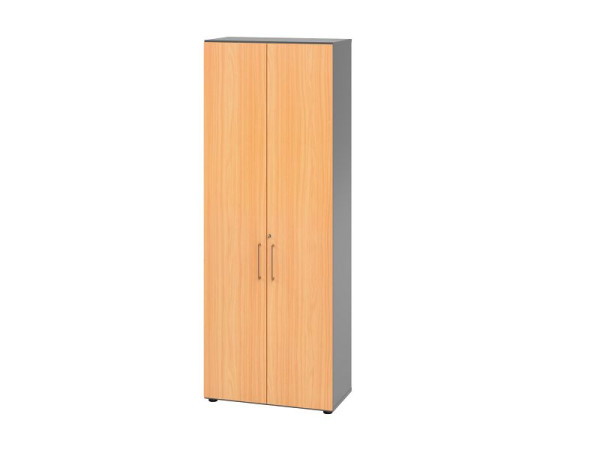 Hammerbacher armoire combinée 6OH 968T6 graphite/hêtre, 80 x 42 x 215,4 cm, V968T6/G/6/BS