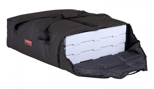 Cambro GoBag® Sac de livraison de pizza standard noir, peut contenir deux boîtes à pizza de 51 cm ou trois boîtes à pizza de 45,7 cm, lot de 4, GBP220110