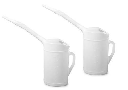 Verre doseur DENIOS en polyéthylène (PE), 5,0 litres, bec flexible, gradué, UE : 2 pièces, 255-919