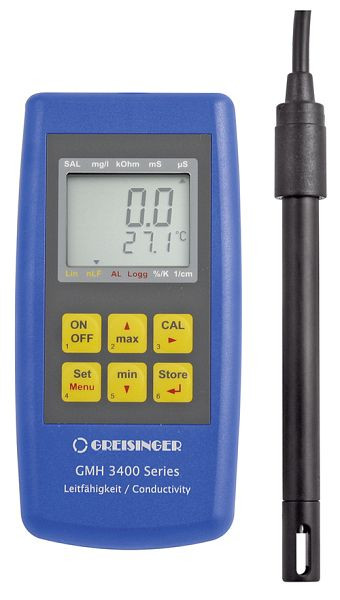 Appareil de mesure de conductivité Greisinger GMH 3431 avec cellule de mesure à 2 broches, 601917