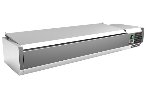 Top réfrigération Gastro-Inox inox 5x GN1/3 + 1x GN 1/2 avec couvercle, 209.156
