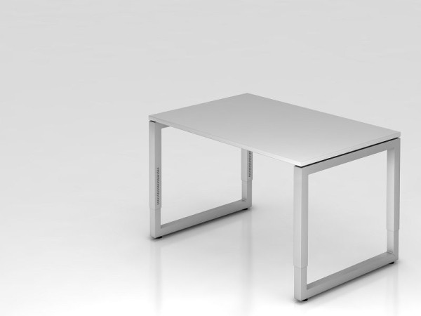 Bureau Hammerbacher O-foot carré 120x80cm gris, forme rectangulaire avec plateau flottant, VRS12/5/S