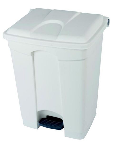 Poubelle à pédale Orgavente monochrome de PP, blanc, HxLxP 673x495x412 mm, 70 litres, SO-1270-WHT
