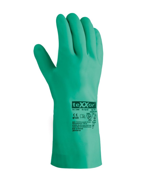 Gants de protection chimique teXXor NITRILE, taille : 7, paquet : 144 paires, 2360-7