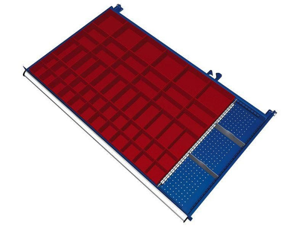 Kit de matériel de séparation KLW pour compartiment à tiroirs hauteur 50 mm dans armoire SKB, taille d'armoire 1201 x 750 mm L x P, SKB-B08-032
