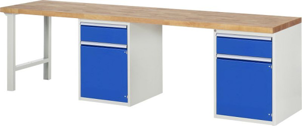 Etabli RAU série 7000 - modèle 7502-8, L3000 x P700 x H890 mm, base système L3000 x P650 x H850 mm, 03-7502A8-307B4M.11